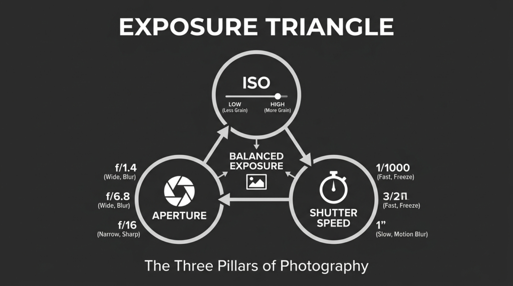 Exposure triangle what is ISO in photography