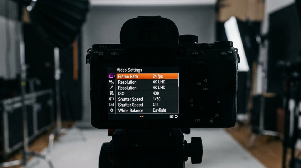 camera settings handheld video shutter speed frame rate example
