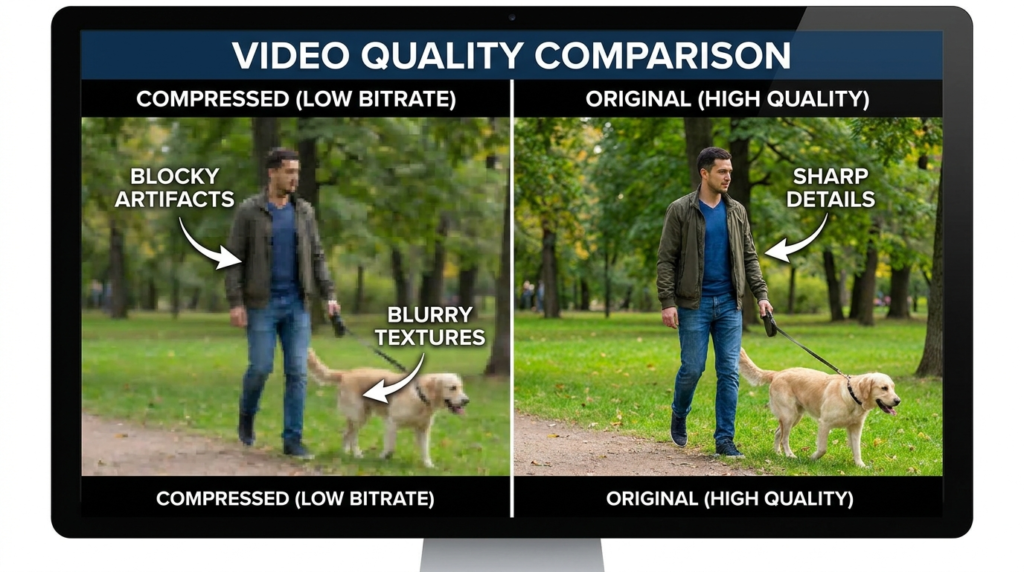 compression artifacts caused by low video bitrate