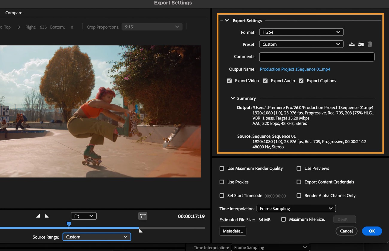 video export settings bitrate workflow for content creators