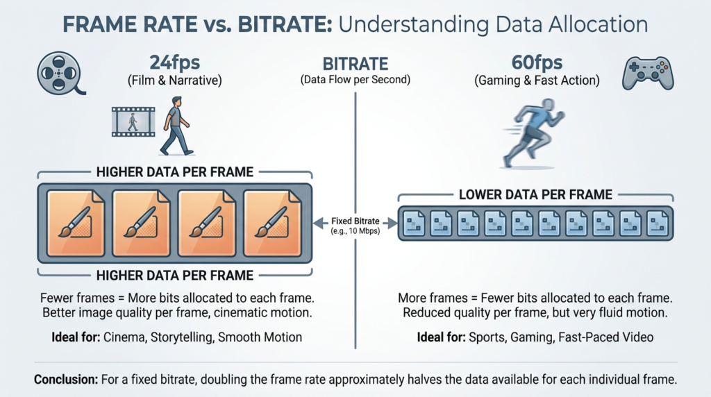 frame rate and bitrate relationship infographic video quality