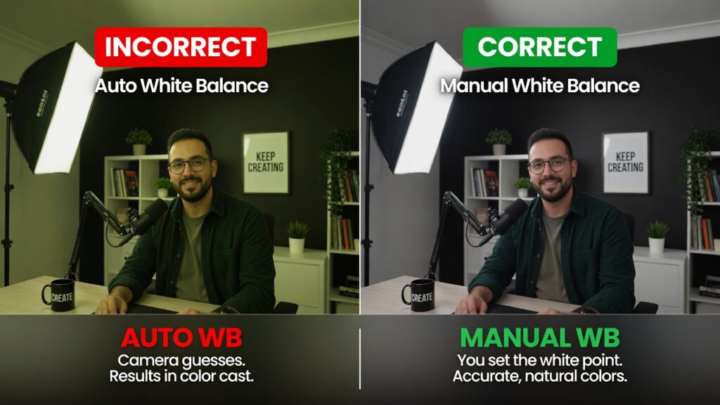 manual white balance vs auto white balance video comparison