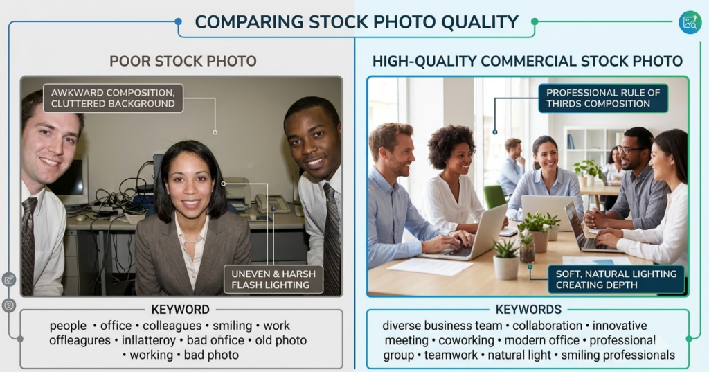 common stock photography mistakes comparison