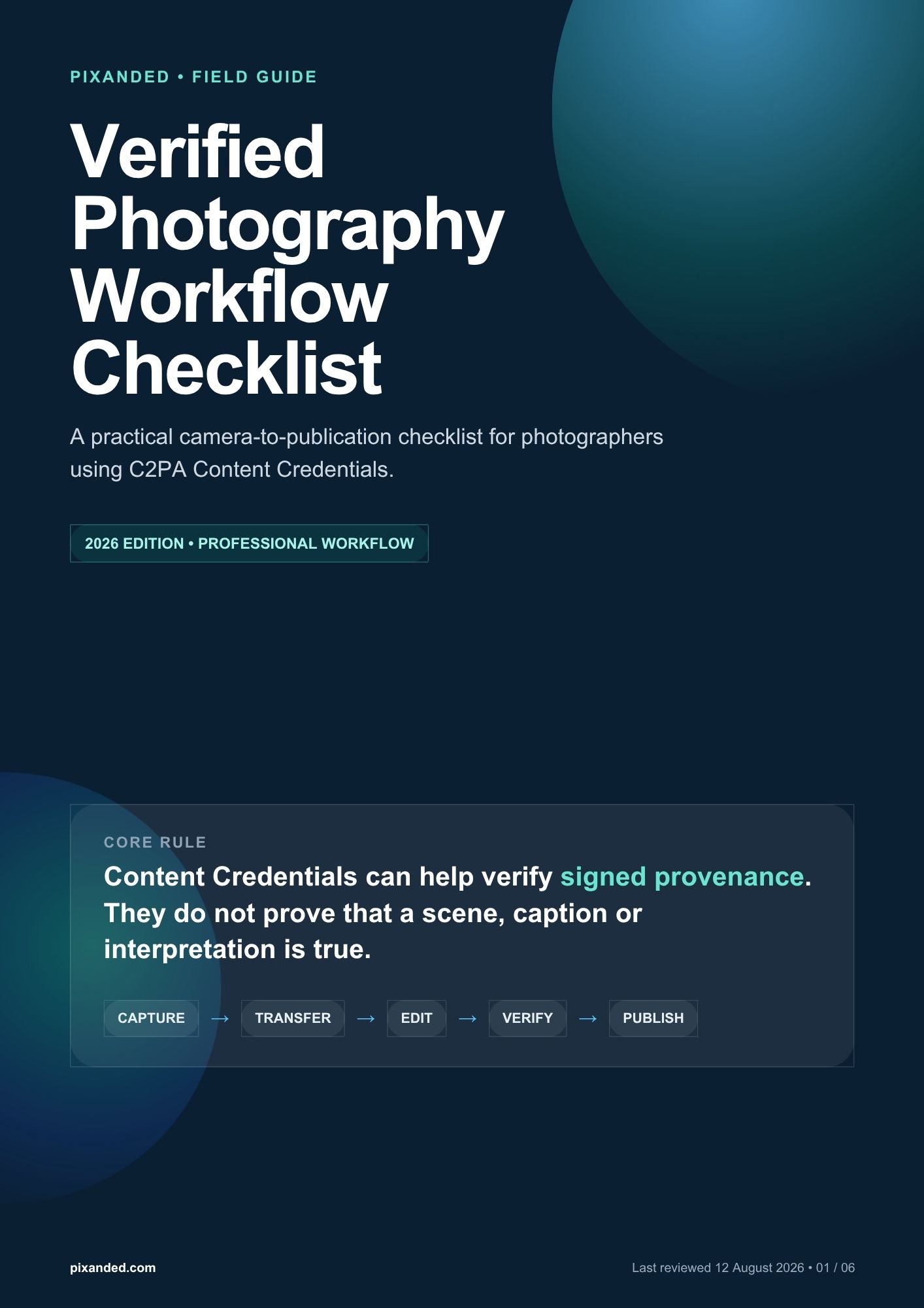 Verified Photography Workflow Checklist for C2PA Content Credentials
